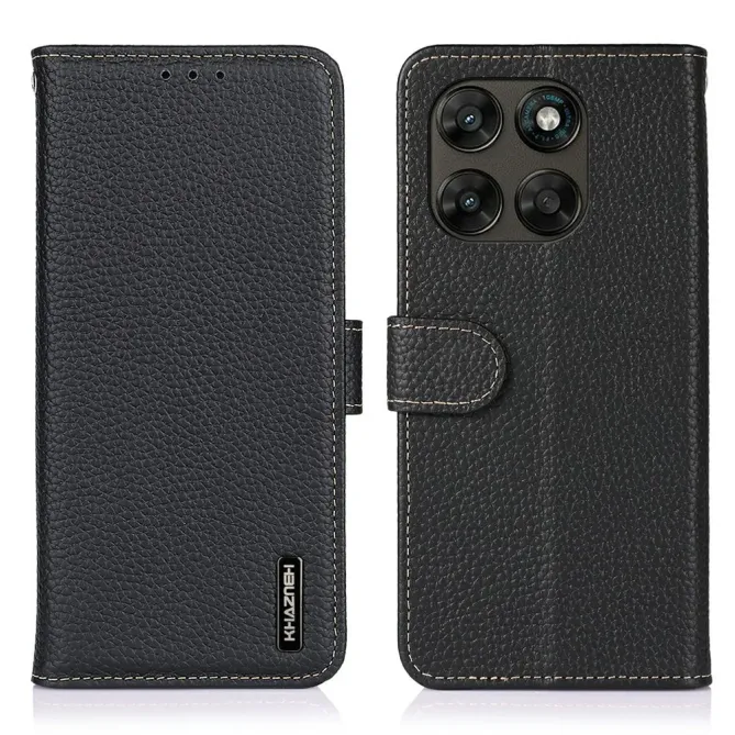 Housse Motorola Moto G77 / G67 Cuir Grainé KHAZNEH