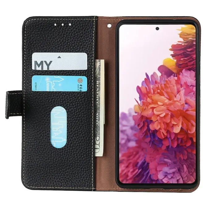 Housse Motorola Moto G77 / G67 Cuir Grainé KHAZNEH