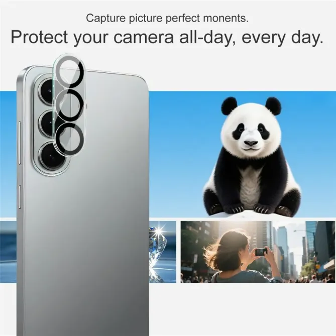 Protections Objectif Samsung Galaxy S26 Verre Trempé et Acrylique Cerclage Noir