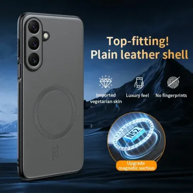 Coque Samsung Galaxy S26 Magnétique Simili Cuir | Premium-Mag