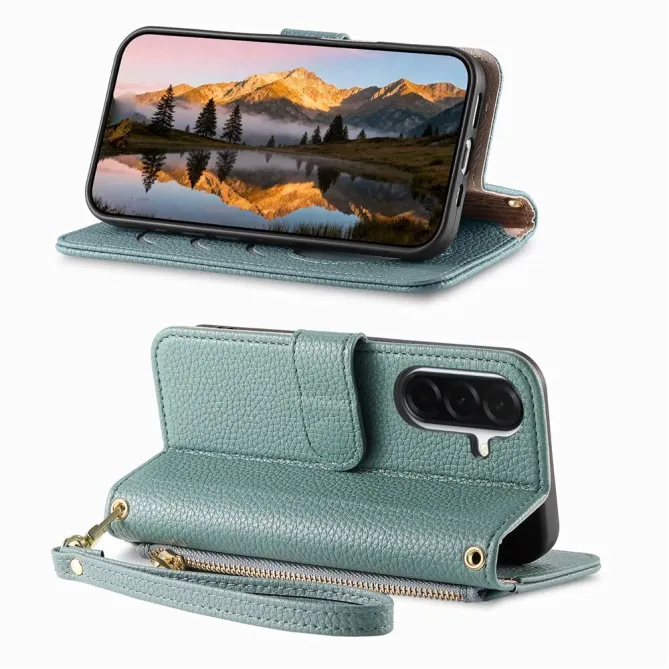 Housse Samsung Galaxy S26 Portefeuille Cœur avec Poche Zippée et Drag