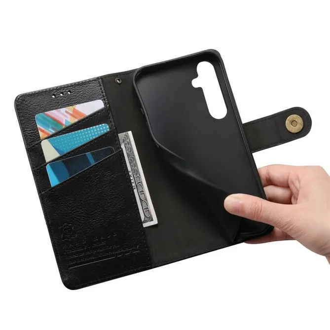 Housse Samsung Galaxy S26 Portefeuille Bicolore Zippée avec Dragonne