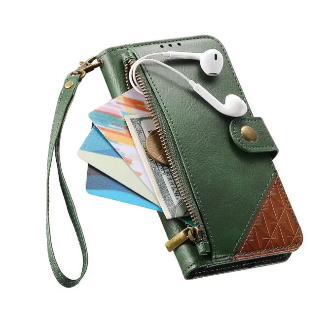 Housse Samsung Galaxy S26 Portefeuille Bicolore Zippée avec Dragonne