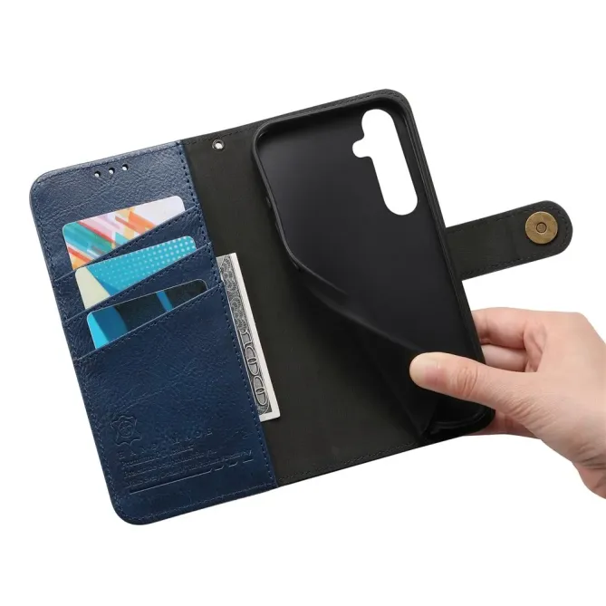 Housse Samsung Galaxy S26 Portefeuille Bicolore Zippée avec Dragonne