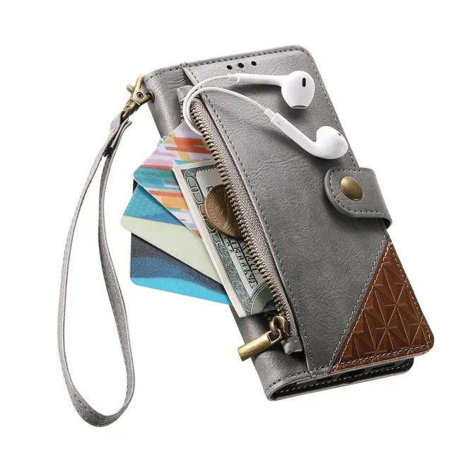 Housse Samsung Galaxy S26 Portefeuille Bicolore Zippée avec Dragonne