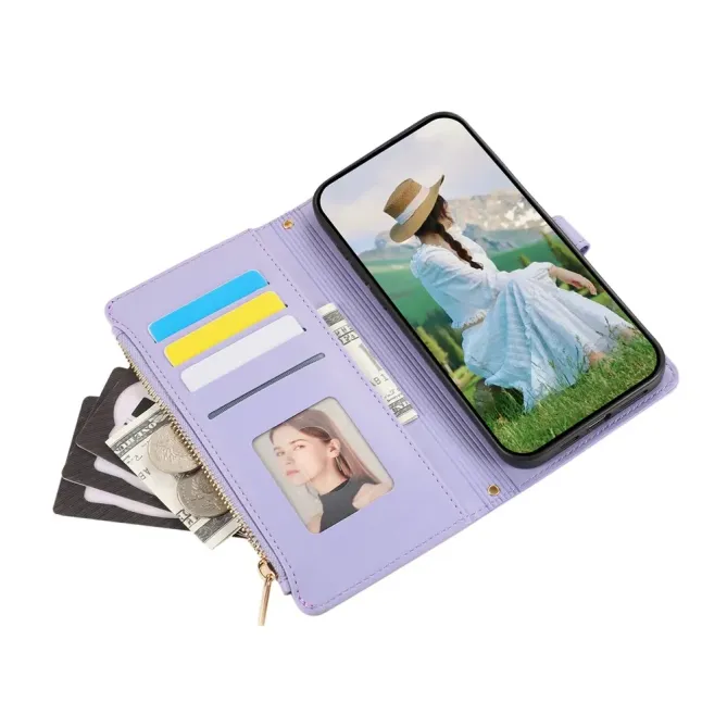 Housse Samsung Galaxy S26 Portefeuille Losanges Zippée avec Dragonne