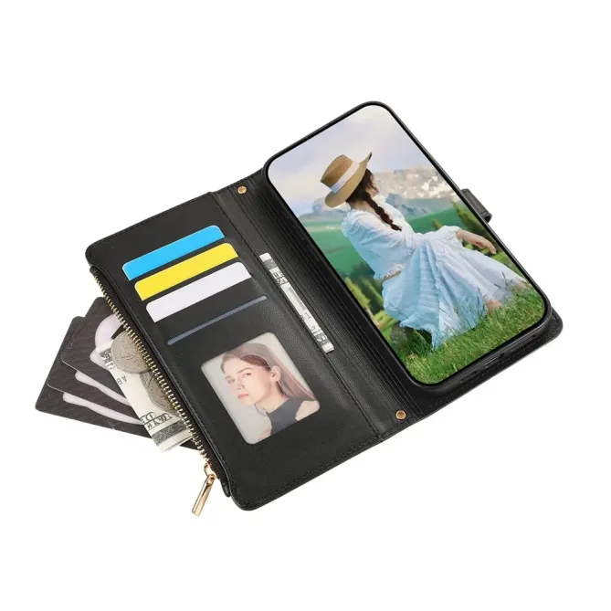 Housse Samsung Galaxy S26 Portefeuille Losanges Zippée avec Dragonne