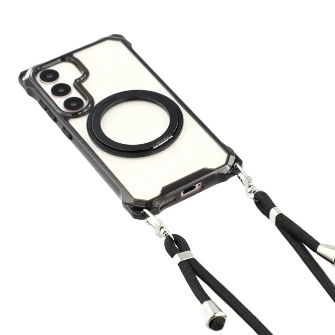 Coque Samsung Galaxy S26 Magnétique Bumper avec Cordon et Anneau