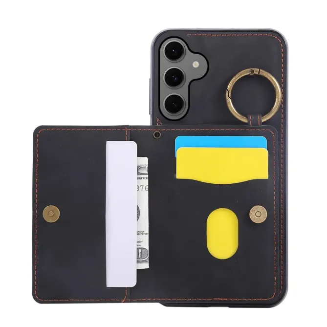 Coque Samsung Galaxy S26 Porte-carte et Anneau Métal | Vintage-Fold