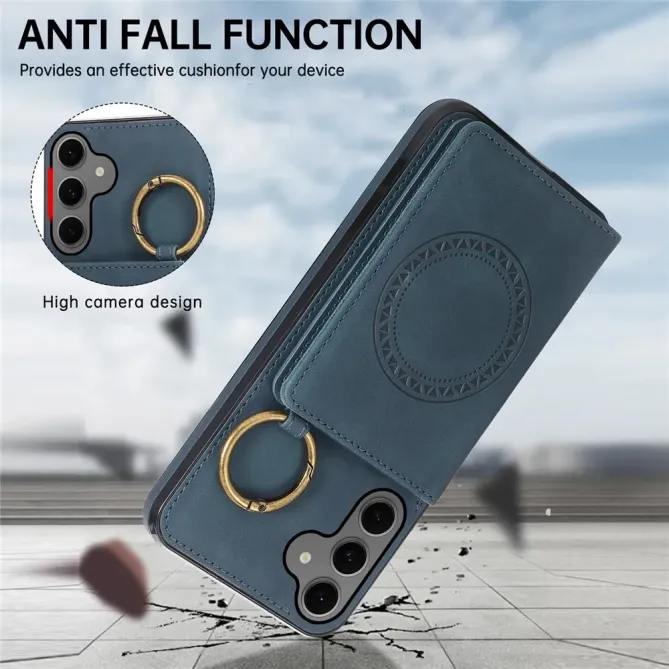 Coque Samsung Galaxy S26 Porte-carte et Anneau Métal | Vintage-Fold