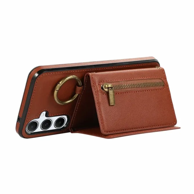 Coque Samsung Galaxy S26 Portefeuille Zippé avec Anneau | Urban-Zip