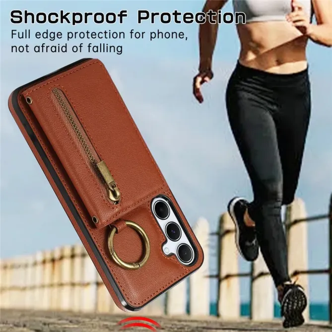 Coque Samsung Galaxy S26 Portefeuille Zippé avec Anneau | Urban-Zip