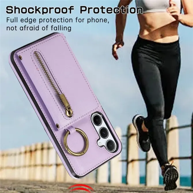 Coque Samsung Galaxy S26 Portefeuille Zippé avec Anneau | Urban-Zip