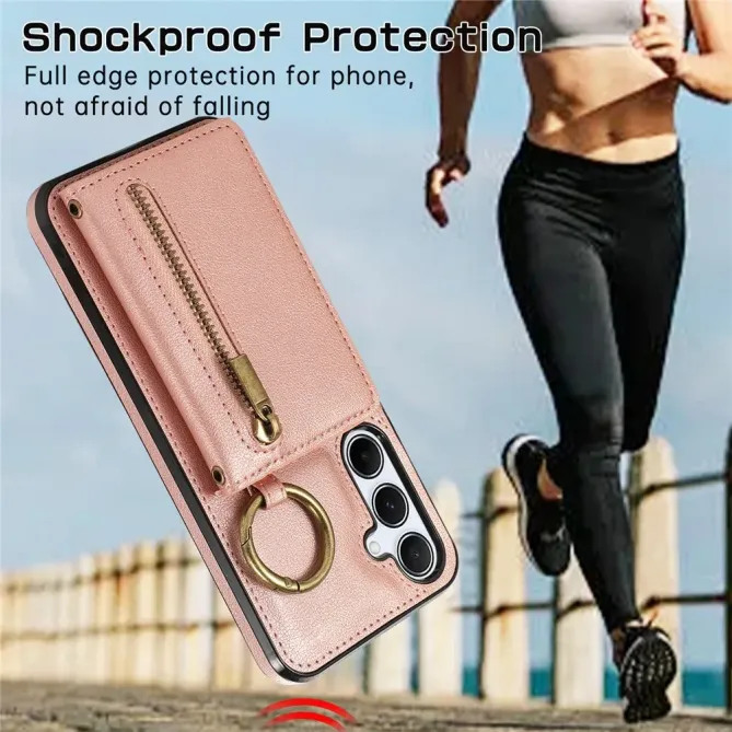 Coque Samsung Galaxy S26 Portefeuille Zippé avec Anneau | Urban-Zip