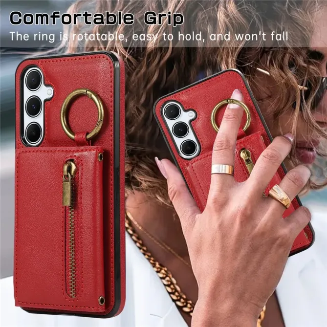 Coque Samsung Galaxy S26 Portefeuille Zippé avec Anneau | Urban-Zip