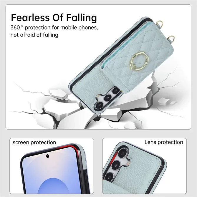 Coque Samsung Galaxy S26 Porte-carte Vertical avec Anneau et Bandouli