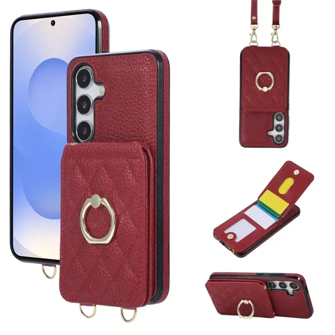 Coque Samsung Galaxy S26 Porte-carte Vertical avec Anneau et Bandouli