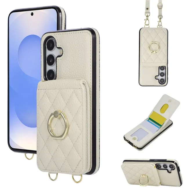 Coque Samsung Galaxy S26 Porte-carte Vertical avec Anneau et Bandouli