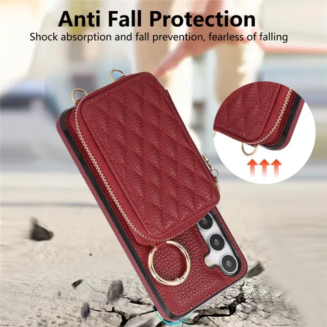 Coque Samsung Galaxy S26 Porte-monnaie Zippé avec Bandoulière | Zippe