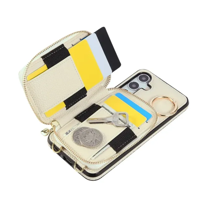 Coque Samsung Galaxy S26 Porte-monnaie Zippé avec Bandoulière | Zippe