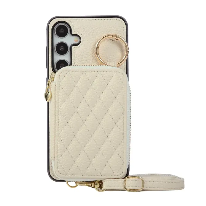 Coque Samsung Galaxy S26 Porte-monnaie Zippé avec Bandoulière | Zippe