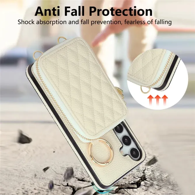 Coque Samsung Galaxy S26 Porte-monnaie Zippé avec Bandoulière | Zippe