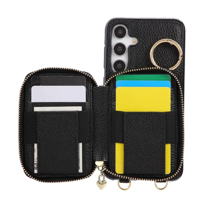Coque Samsung Galaxy S26 Porte-monnaie Zippé avec Bandoulière | Zippe