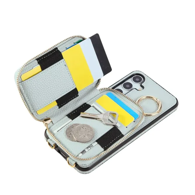 Coque Samsung Galaxy S26 Porte-monnaie Zippé avec Bandoulière | Zippe