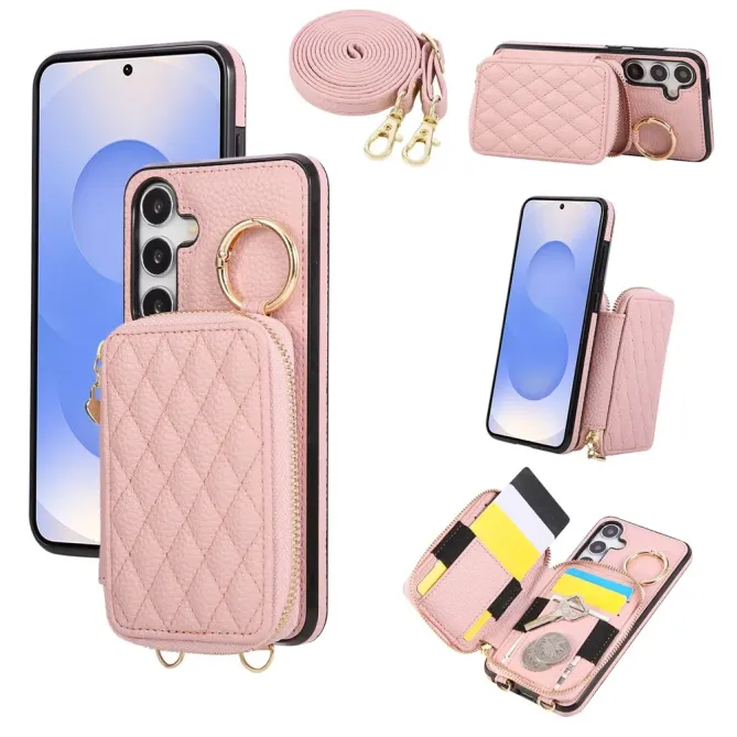 Coque Samsung Galaxy S26 Porte-monnaie Zippé avec Bandoulière | Zippe