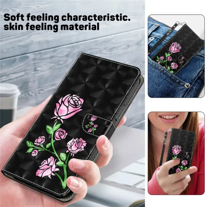 Housse Samsung Galaxy S26 Roses en Relief avec Dragonne