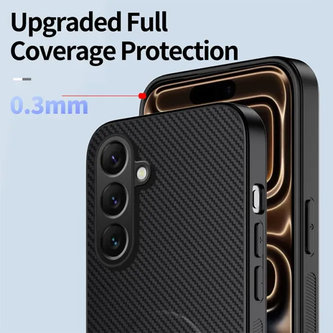 Coque Samsung Galaxy S26 Magnétique Finition Carbone avec Support