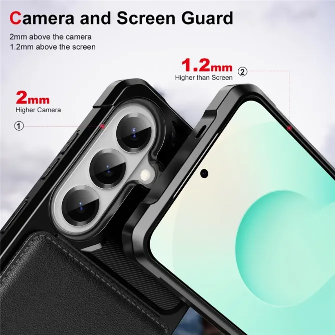 Coque Samsung Galaxy S26 Porte-carte et Support Simili Cuir