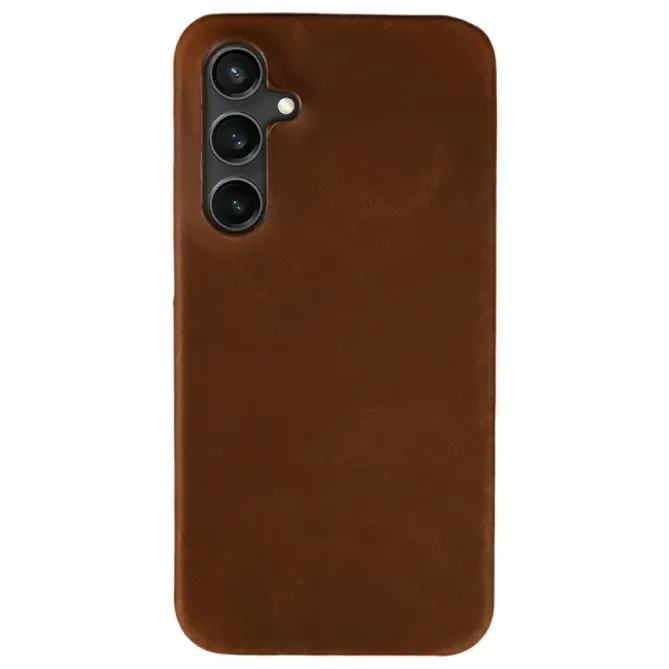 Coque Samsung Galaxy S26 Magnétique Cuir Véritable Aspect Vieilli