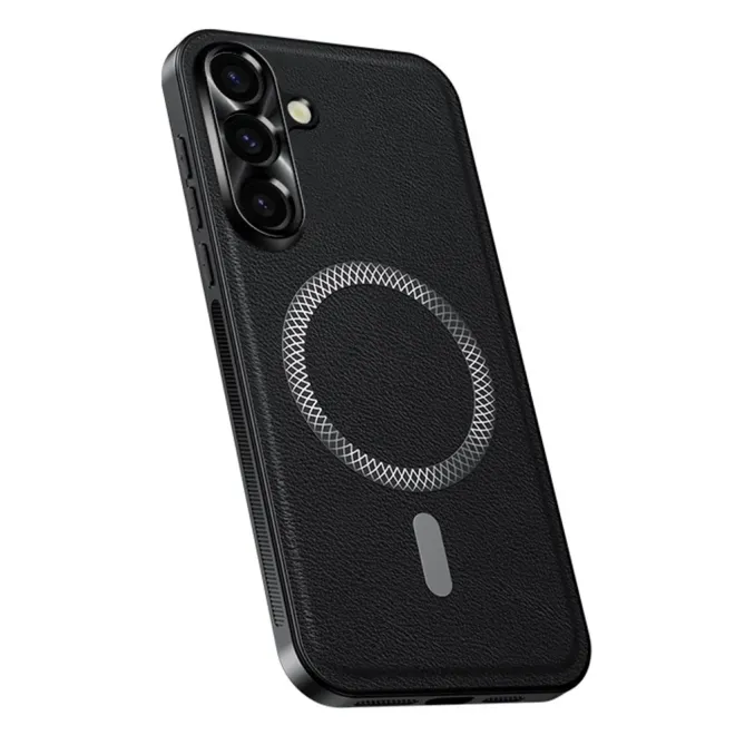 Coque Samsung Galaxy S26 Protection Caméra Métal et Dos Cuir