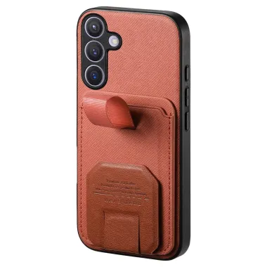 Coque Samsung Galaxy S26 Texture Tissu avec Porte-cartes et Support