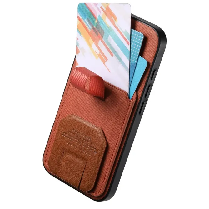 Coque Samsung Galaxy S26 Texture Tissu avec Porte-cartes et Support