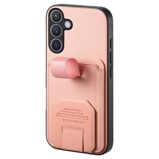 Coque Samsung Galaxy S26 Texture Tissu avec Porte-cartes et Support