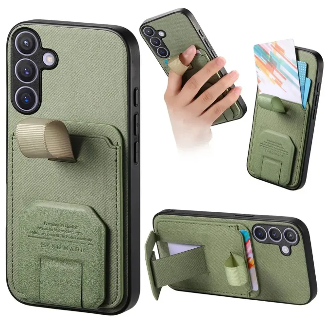 Coque Samsung Galaxy S26 Texture Tissu avec Porte-cartes et Support