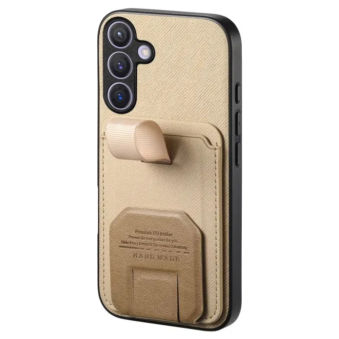 Coque Samsung Galaxy S26 Texture Tissu avec Porte-cartes et Support