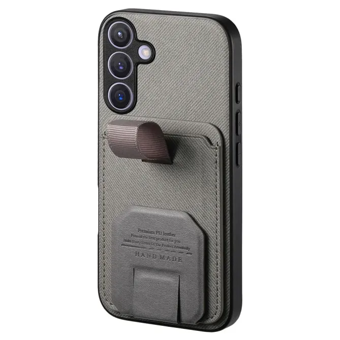 Coque Samsung Galaxy S26 Texture Tissu avec Porte-cartes et Support