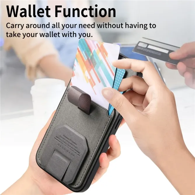 Coque Samsung Galaxy S26 Texture Tissu avec Porte-cartes et Support