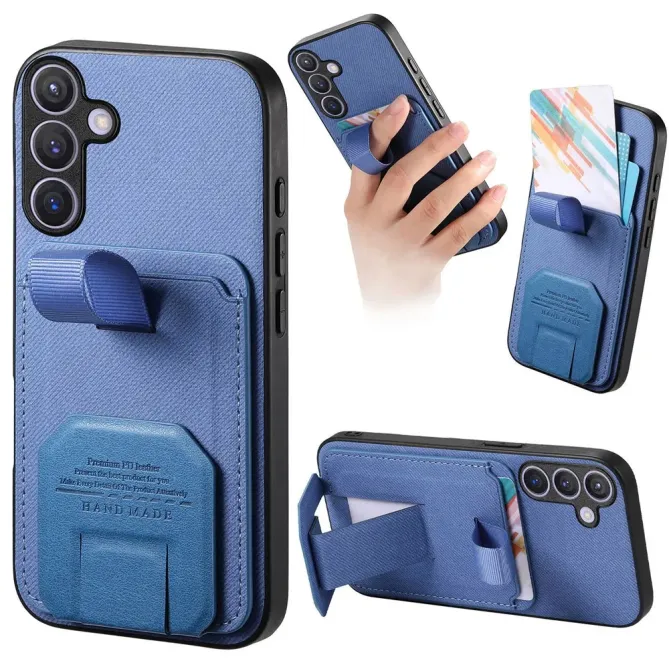 Coque Samsung Galaxy S26 Texture Tissu avec Porte-cartes et Support