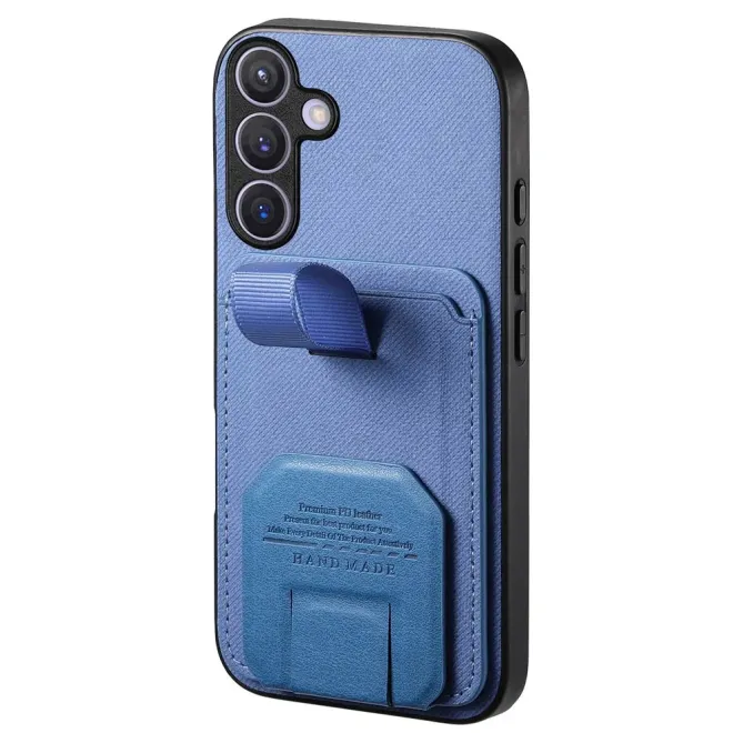 Coque Samsung Galaxy S26 Texture Tissu avec Porte-cartes et Support