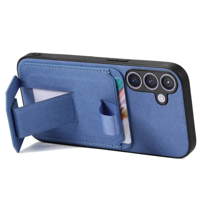 Coque Samsung Galaxy S26 Texture Tissu avec Porte-cartes et Support