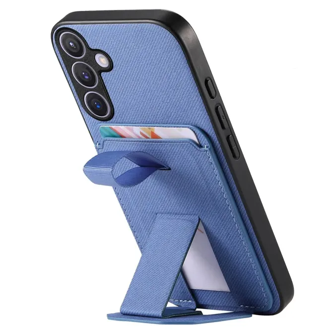 Coque Samsung Galaxy S26 Texture Tissu avec Porte-cartes et Support