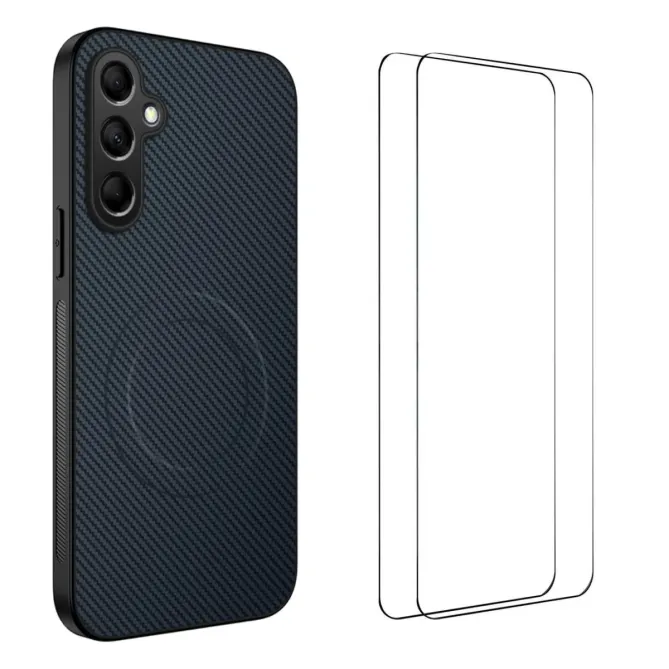 Coque Samsung Galaxy S26 Carbone MagSafe avec 2 Verres Trempés