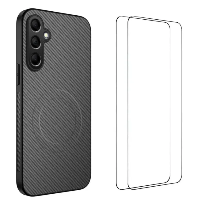 Coque Samsung Galaxy S26 Carbone MagSafe avec 2 Verres Trempés