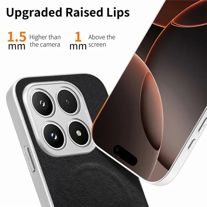 Coque Xiaomi 17 Magnétique à Motif Nœud Papillon en Simili Cuir