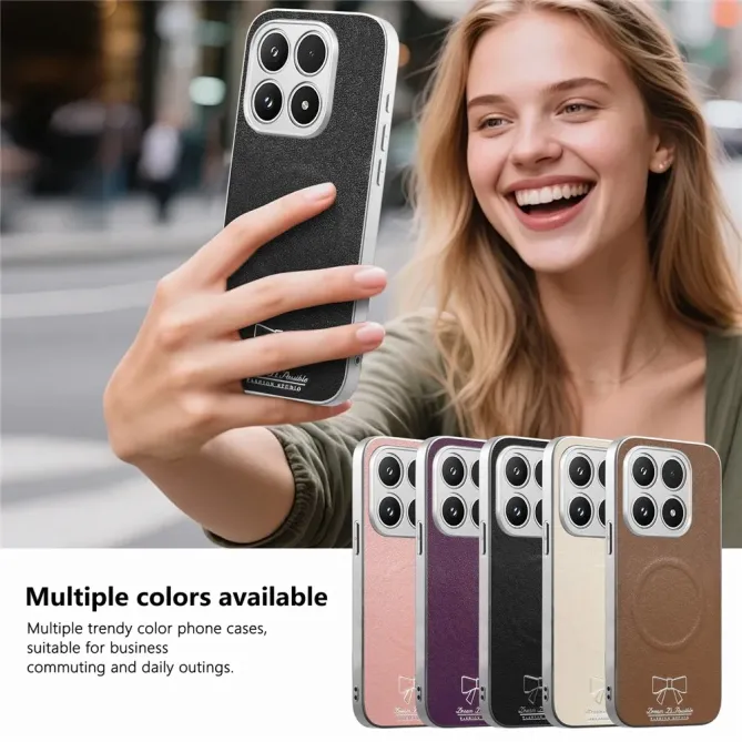 Coque Xiaomi 17 Magnétique à Motif Nœud Papillon en Simili Cuir