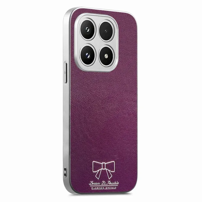 Coque Xiaomi 17 Magnétique à Motif Nœud Papillon en Simili Cuir